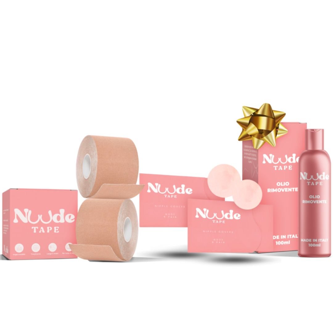 KIT 2x NASTRO + 2X COPRICAPEZZOLI + OLIO RIMOVENTE IN OMAGGIO - NudeTape