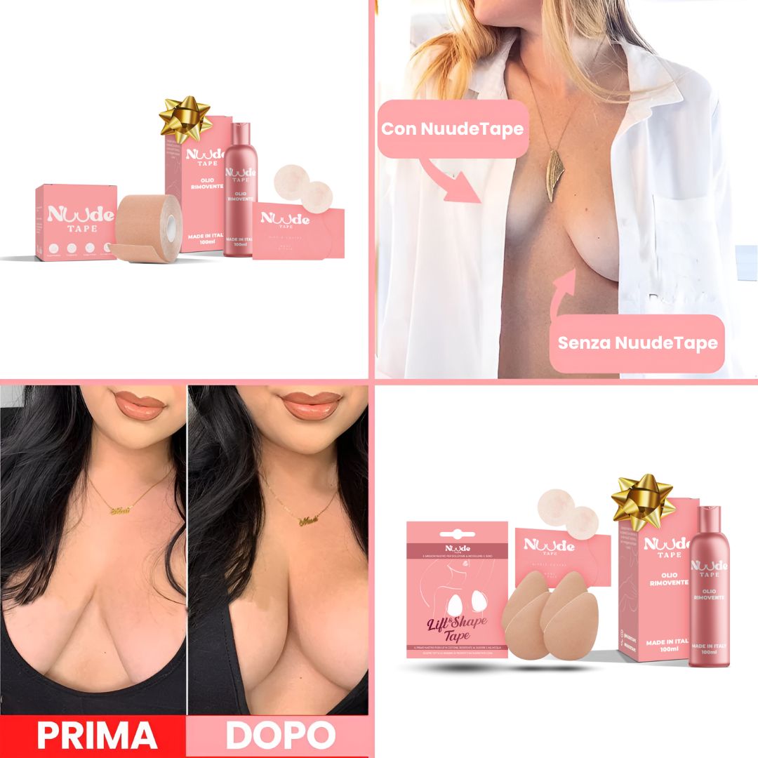 KIT NASTRO + COPRICAPEZZOLI + OLIO RIMOVENTE IN OMAGGIO - Nuude Tape